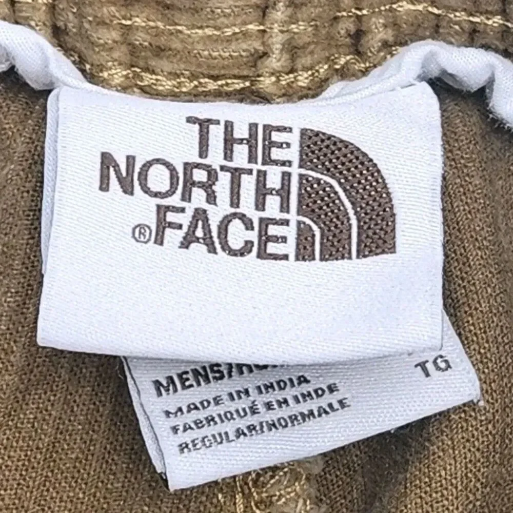 North Face Pants Cord Cordurory Size XL Brown Elastic Waist Pull-On Mens 36 x 29